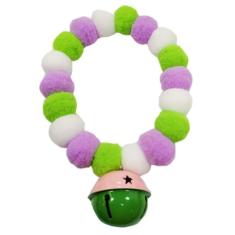 leconpet Colar de cachorro com pompom, coleira elástica para gatos, bola de pelúcia, cachorrinho, colar atraente com pompom para animais de estimação com sino para tirar fotos, caminhar, esportes ao