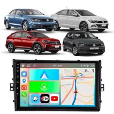 Kit multimidia android 9" polo virtus 18/22 black piano volk - E-Carpl