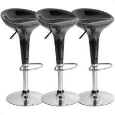 Kit 03 Un Banquetas Giratória Alta Tulipa Lotus Assento Abs prime.offi