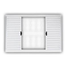 Janela de Aço Veneziana de Correr 100x120cm 4 Folhas com Grade Minas S