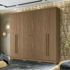 Guarda Roupa Casal Ripado 6 Portas 4 Gavetas Antony com Pés - Santos A