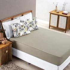 Jogo de Lençol Cama King 3 peças 100% Algodão Malha Penteada Quality -