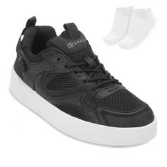 Tênis Casual Ramarim e Meia RM24-24832, 36, Preto, Branco