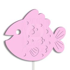 Luminária Abajur Parede Peixe Madeira G9 30cm Decoração Bebê - Madelum