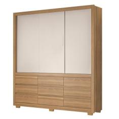 Guarda Roupa Casal 3 Portas Detroit 39290 Amêndola Touch / Off White D