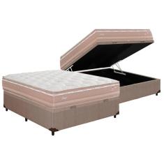 Cama Box Baú Casal: Colchão Molas Herval Maxspring Nesser + Base Crc Courano Clean(138X188)