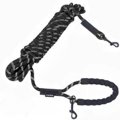 Loutep Coleira longa para cães de 3 m, 4,9 m, 9 m, 50 pés, 30 m, 30 metros, corda de retenção, corda de obediência, guia extralonga para cães pequenos, médios e grandes, treinamento ao ar livre