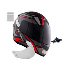 Capacete Masculino Ebf Spider Vermelho Com Narigueira Extra Mais Visei