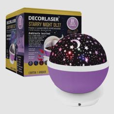 Luminária Abajur Gira Projetor Estrelas LED rgb Starry Night Decorlaser