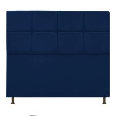 Cabeceira Estofada Damares 160 cm Queen Size Com Botonê Suede Azul Mar