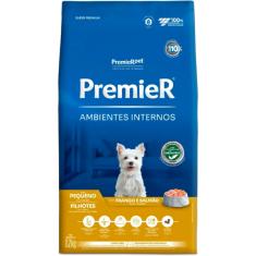 Ração Premier Pet Ambientes Internos Cães Filhotes Frango e Salmão - 12 Kg