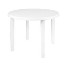 Mesa Plástica Redonda Desmontável Mor, Branco