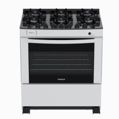 Fogao 6 Bocas Venax Delplus Vitreo Bl Branco Gas Glp, Bivolt