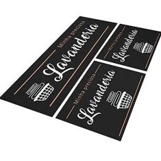 Tapete de Lavanderia Cesto 120x40 + 2 Capachos 60x40