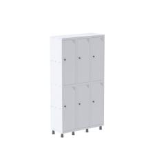 Guarda Volume Roupeiro 6 Portas Aço GRP 503/6 Pandin Móveis Branco