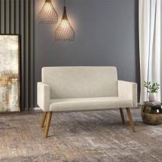Sofá Namoradeira 2 Lugares - Balaqui Decor Cor:bege