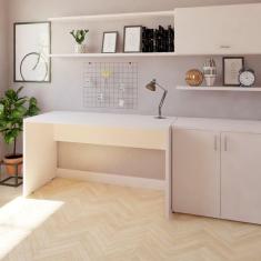 Mesa para Escritório 120cmx60cm 25mm Bramov Móveis Branca