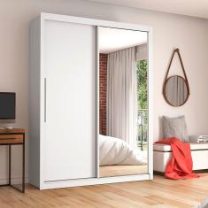 Guarda Roupa 2 Portas Solteiro Com Espelho Royale Branco - Gelius