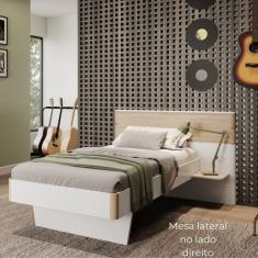 Cama Infantil Sonho Tamanho Solteiro Branco/Aveiro