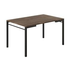 Mesa para Cozinha 1526 + Tampo Madeirado 136x90cm Preto/Legno - Carraro