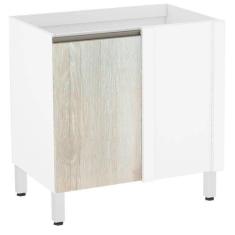 Balcão de Cozinha sem Tampo Canto Reto 80cm 1 Porta Pérola Luciane Móv