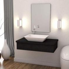 Conjunto Bancada para Banheiro 80cm com Cuba Rt45 800W Metrópole - Com