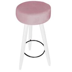 Kit 08 Banqueta Alta Flora Pés Palito em Madeira Branco  Bar Bistrô Co