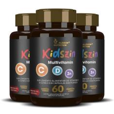 Multivitamin Kidszin Vitaminas C D Zinco Para Crianças 180 cápsulas ma