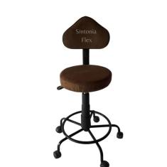 Cadeira Mocho secretaria Verona com regulagem de altura base de ferro 