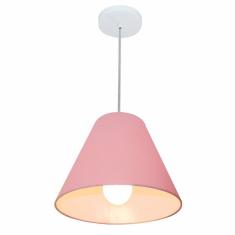 Lustre Pendente Cone Vivare Md-4028 Cúpula Em Tecido 25/30x12