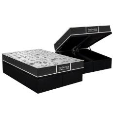 Cama Box Baú Queen: Colchão Molas Probel Prolastic Prodormir Sleep + Base Black(158X198)