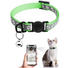 Coleira de gato com etiqueta de nome de código QR, coleiras reflexivas de gatinho com sino, etiqueta de identificação de gato personalizada, ultradurável, ajustável, liberação rápida, serve para a