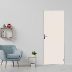 Kit Porta De Madeira Lisa 215X95Cm Com Batente De Aço 12Cm Açomad Mgm Branco