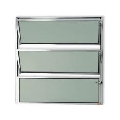 Janela Basculante De Alumínio 60x60cm Com Vidro Boreal Anodizado Master Brimak Brilhante