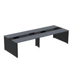 Mesa Plataforma Dupla Para 4 Lugares Para Coworking 150x120/4p Grafito/preto