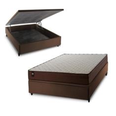 Conjunto Box Baú Atlanta Marrom 138x188x69 Espuma D45 - King House