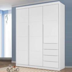 Guarda-roupa Infantil 3 Portas e 4 Gavetas com corrediças telescópicas