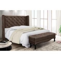 Cabeceira Cama Box Solteiro 90cm e Recamier Vicenza Veludo S04 - D'Ros