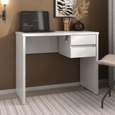 Escrivaninha Mesa Escritório Minimalista com 2 Gavetas com Chave - Esp