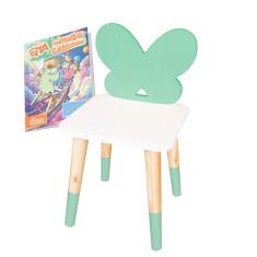 Cadeira Infantil de Madeira Borboletinha (Verde Claro)