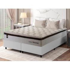 Conjunto Cama Box c/ Molas Ensacadas New York Branco Queen 158x198x73 