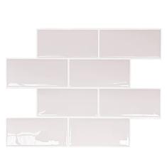 Pastilha Adesiva Resinada Metrô Tule Kit 1m² Rejunte Branco