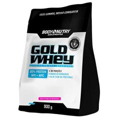 Body Nutry Gold Whey - 900G Refil Milk Shake De Morango -