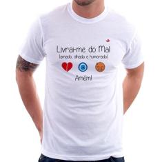 Camiseta Livrai-Me Do Mal (Amado, Olhado E Humorado) - Foca Na Moda