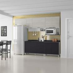 Cozinha Completa Bartira Rubi com 9 Portas, 3 Gavetas e 5 Prateleiras - 280cm de largura