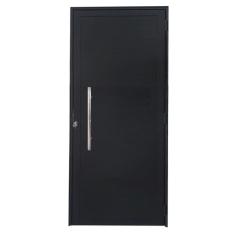 Porta Lambril de Alumínio Direita 210 x 80cm com Puxador Linha Veneza Esquadrias Bergame Preto