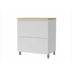 Balcão Cozinha P-cooktop Rainha 1 Porta Basculante E 1 Gaveta C- Tampo 80cm Branca-nature - Nesher