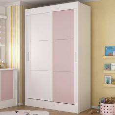 Guarda-roupa Infantil Flex 2 Portas 2 Gavetas Maya Espresso Móveis Branco/Rosa