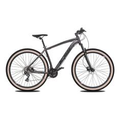 Bicicleta Aro 29 Ksw Xlt 24v K7 Câmbios Shimano Freio Hidráulico Garfo com Trava Pneu Faixa Bege - Grafite