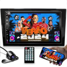 Kit central multimidia mp5 com função espelhamento + moldura de 7 pole